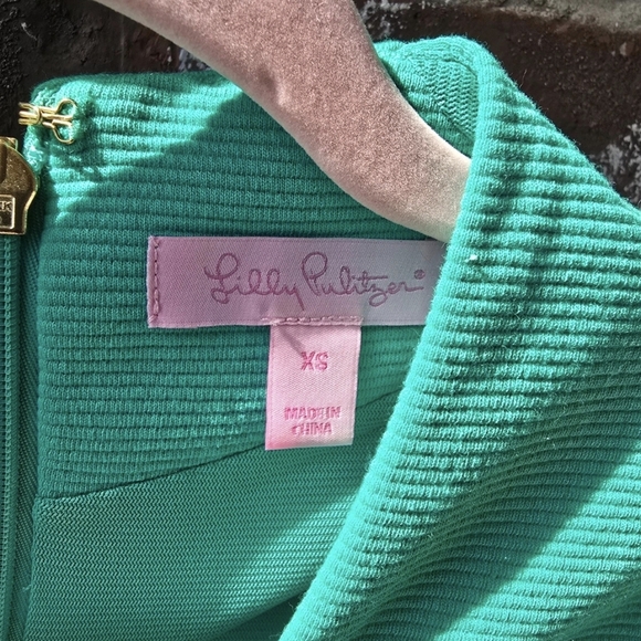 Lilly Pulitzer Teal Cap Sleeve V-Neck Fit & Flare Midi Dress - Picture 3 of 4